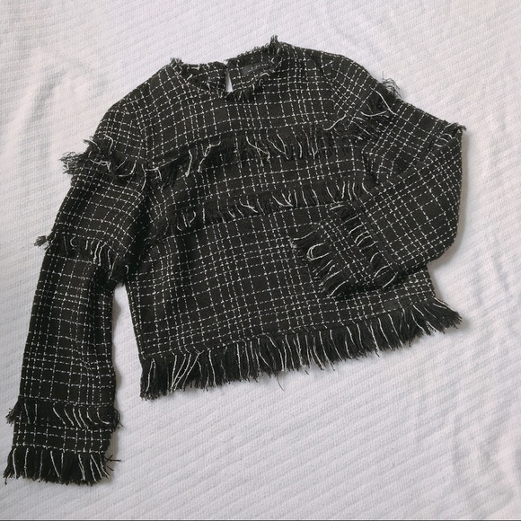 Zara Tops - Chanel-inspired Tweed Zara Top